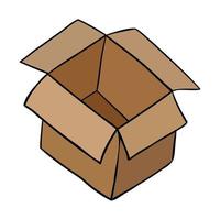 Cartoon Vector Illustration of Open Empty Parcel Box