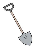 Cartoon Vector Illustration of A Shovel