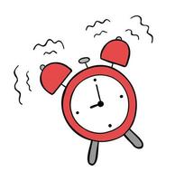 Cartoon Vector Illustration of Alarm Clock Ringing