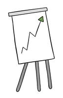 Cartoon Vector Illustration of Standing Sales Chart Graph with Up Arrow