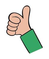 Cartoon Vector Illustration of Man Giving Thumbs Up