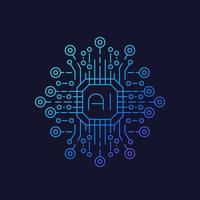 Artificial intelligence or ai technology vector