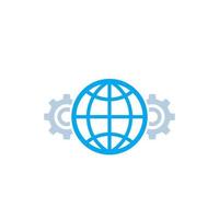 Global settings icon isolated on white vector