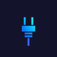 electric plug vector icon ingeometric style