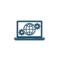 Global settings network configuration icon vector
