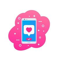 Online dating app vector icon