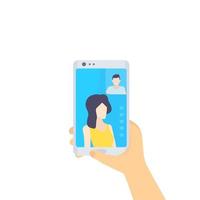Video call flat style vector