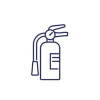 fire extinguisher line icon on white vector