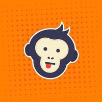 ape or monkey showing tongue vector sticker