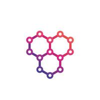 diseño de logotipo de vector de estructura de carbono atómico de grafeno