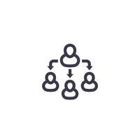delegation and team management linear icon vector