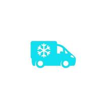 Fridge truck icon van with refrigerator vector