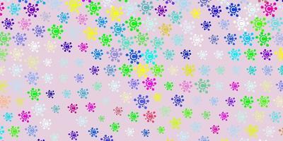 Light Multicolor vector backdrop with virus symbols.