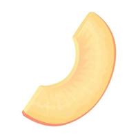 Peach slice in realistic cartoon style vector