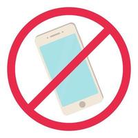 No phone sign  Red smartphone prohibited rule symbol Turn off telephone  no allowed concept  Stock vector iilustration in cartoon style isolated on white