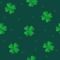 El patrón sin costuras de trébol verde del día de San Patricio se puede utilizar como fondo de textura de tela papel de envolver papel tapiz de impresión ilustración vectorial en estilo de dibujos animados realista vector