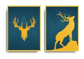 Abstract Deer Poster Design Elegant and Luxurious Design set