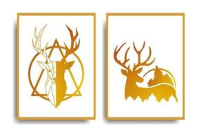 Abstract Deer Poster Design Elegant and Luxurious Design set vector