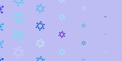 Light Pink, Blue vector background with covid-19 symbols.