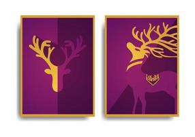 Abstract deer Poster Design elegant and Luxury Design set vector