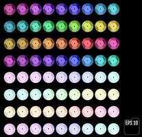 Set of different colorful sequins vector