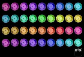 Set of different colorful sequins vector