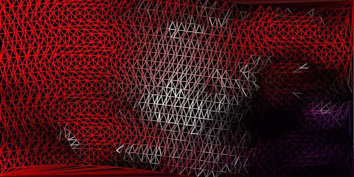 Light pink, red vector abstract triangle background.