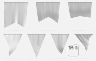 White Pennant Template Set vector