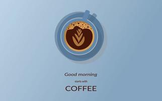 Good morning starts with coffee poster design vector