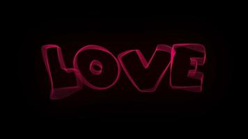 Love Creative Typography Text Animation with Wavy Colorful Lines video