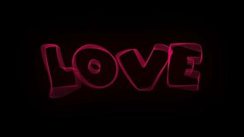 Love Creative Typography Text Animation with Wavy Colorful Lines video