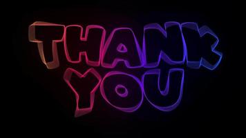 Thank You Creative Typography Text Animation with Wavy Colorful Lines video