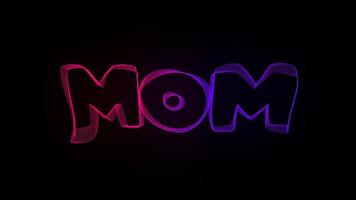 Mom Creative Typography Text Animation with Wavy Colorful Lines video