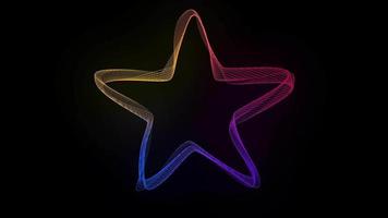 fundo abstrato com uma estrela com linhas coloridas onduladas video