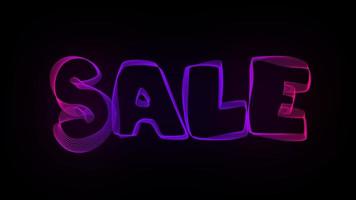 Sale Creative Typography Text Animation with Wavy Colorful Lines video