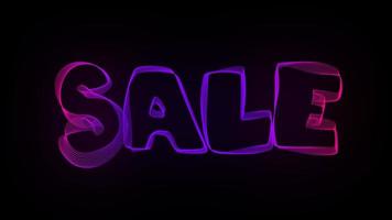 Sale Creative Typography Text Animation with Wavy Colorful Lines video