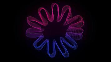 Abstract Background with Flower Made with Wavy Colorful Lines video