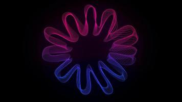 Abstract Background with Flower Made with Wavy Colorful Lines video