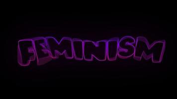 animazione del testo tipografia creativa femminismo con linee colorate ondulate video