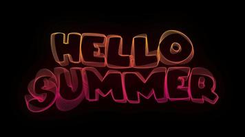 Hello Summer Creative Typography Text Animation with Wavy Colorful Lines video