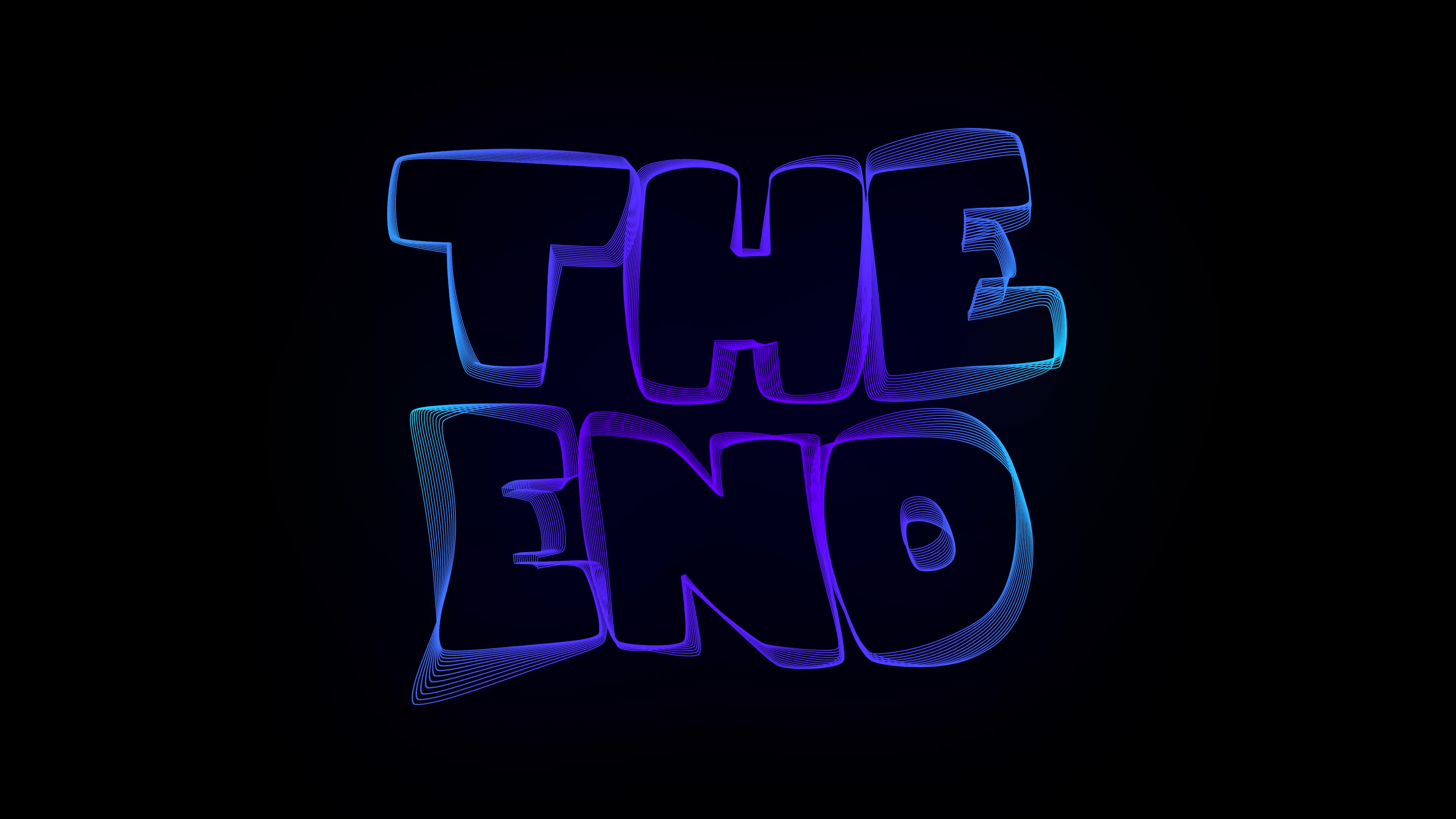 The End Creative Typography Text Animation With Wavy Colorful Lines Stock Video At Vecteezy