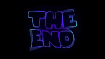 The End Creative Typography Text Animation with Wavy Colorful Lines video