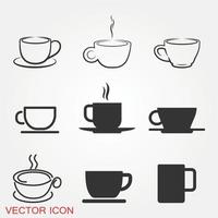 conjunto de iconos de taza de café vector