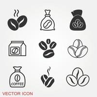 conjunto de iconos de granos de café vector