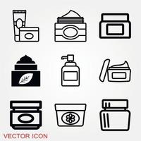 Face Cream Icons Set vector