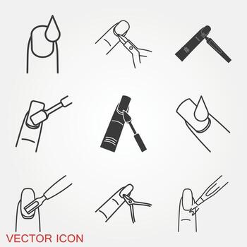 conjunto de iconos de cuidado de uñas vector