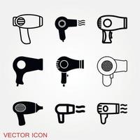 conjunto de iconos de secador de pelo vector