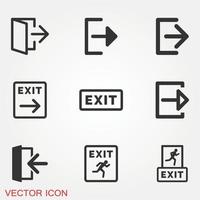 Exit Icons Set vector