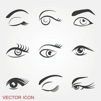 Beautiful Eye Icons Set vector