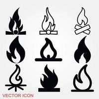 conjunto de iconos de fuego vector